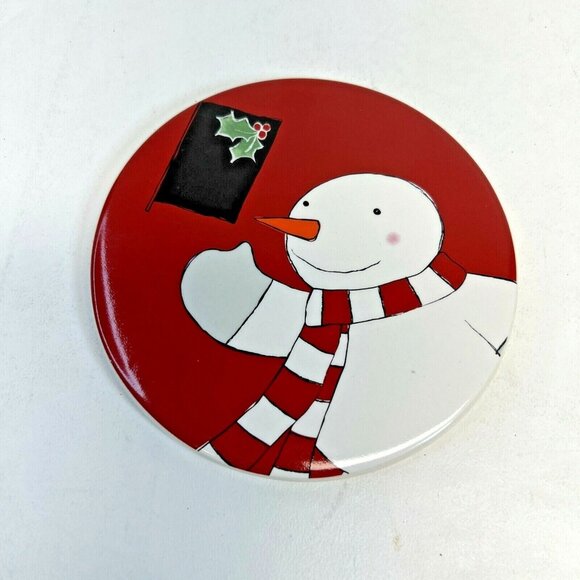 Kohls Christmas Snowmen Yuletide Set of 4 Beverage Drink Coaster - Picture 3 of 8